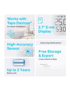 TP-LINK smart θερμόμετρο & υγρασιόμετρο Tapo T315, -20~60 °C, Ver 1.0