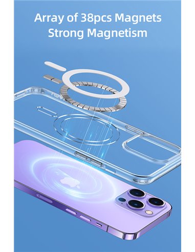 USAMS θήκη Ice Magnet για iPhone 14 Plus, με μαγνήτες, διάφανη