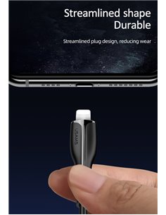USAMS καλώδιο Lightning σε USB US-SJ371, 2A, 1m, μαύρο
