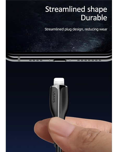 USAMS καλώδιο Lightning σε USB US-SJ371, 2A, 1m, μαύρο
