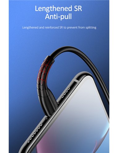 USAMS καλώδιο Lightning σε USB US-SJ364, 2A, 1m, μαύρο
