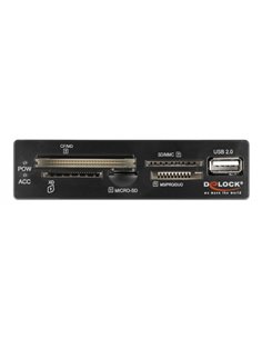 DELOCK USB 9-pin card reader 91708, CF/SD/XD/MS/Micro SD/USB, 3.5" bay