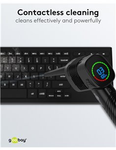GOOBAY ηλεκτρικό air duster 61667, LED οθόνη, 46.8W, 2000mAh, μαύρο