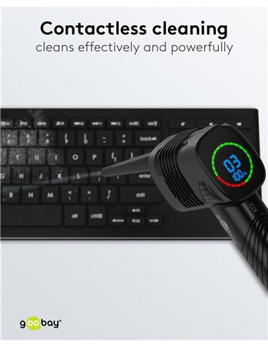 GOOBAY ηλεκτρικό air duster 61667, LED οθόνη, 46.8W, 2000mAh, μαύρο