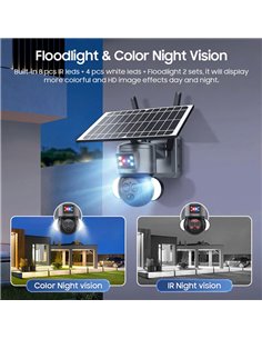 SECTEC smart ηλιακή κάμερα ST-558-6M-12X-4G-EU, προβολείς, 3MP, 4G, PTZ