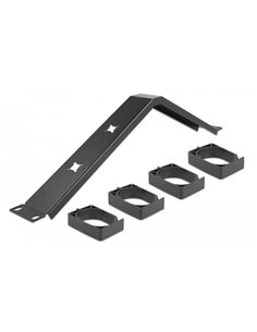 DELOCK cable management 66667, rack 19"/1U, 4x γάντζοι, γωνιακό, μαύρο