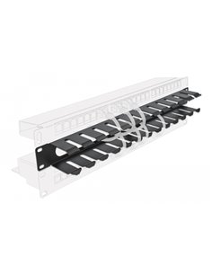 DELOCK cable management 66550 για rack 19"/1U, μεταλλικό, μαύρο