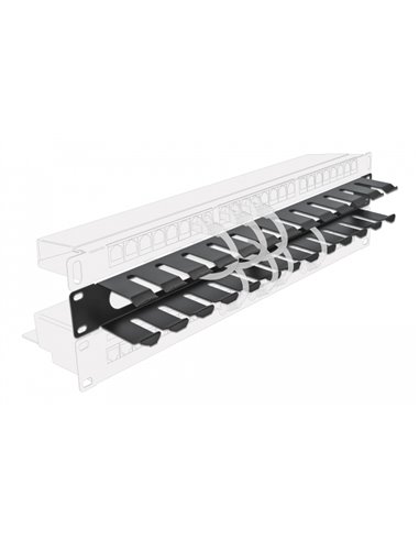 DELOCK cable management 66550 για rack 19"/1U, μεταλλικό, μαύρο