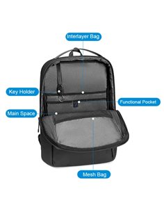 ARCTIC HUNTER τσάντα πλάτης B00574 με θήκη laptop 15.6", 10L, μαύρη