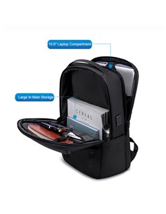 ARCTIC HUNTER τσάντα πλάτης B00555 με θήκη laptop 15.6", 25L, USB, μαύρη