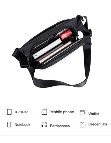 ARCTIC HUNTER τσάντα μέσης Y00569 με θήκη tablet, 3.5L, γκρι