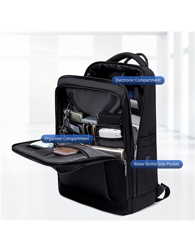 ARCTIC HUNTER τσάντα πλάτης B00550 με θήκη laptop 15.6", 23.5L, μαύρη