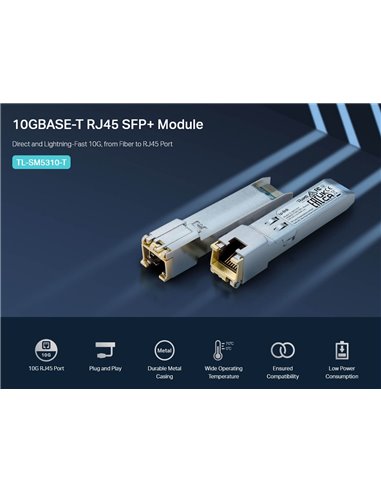 TP-LINK 10G BASE-T RJ45 SFP+ Module TL-SM5310-T, έως 30m, Ver. 1.0