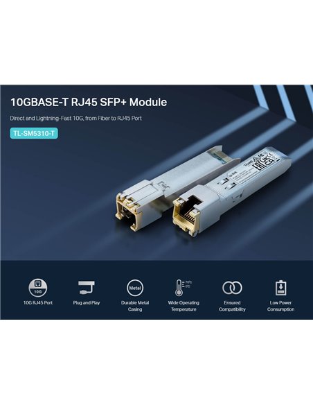 TP-LINK 10G BASE-T RJ45 SFP+ Module TL-SM5310-T, έως 30m, Ver. 1.0