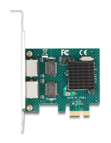 DELOCK κάρτα επέκτασης PCIe x1 σε 2x RJ45 Gigabit 88205, 1000Mbps