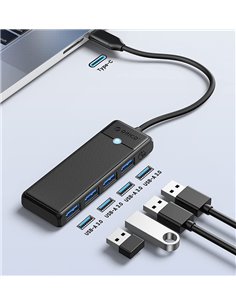 ORICO USB hub PAPW4A-C3, 4x θυρών, 5Gbps, USB-C σύνδεση, μαύρο