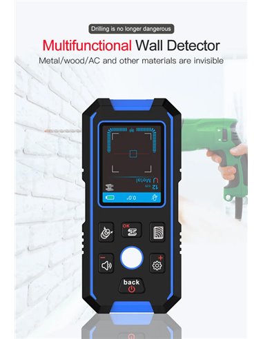 NOYAFA ψηφιακός αναλυτής τοίχου NF-518, ανιχνεύει μέταλλο/ξύλο/καλώδια
