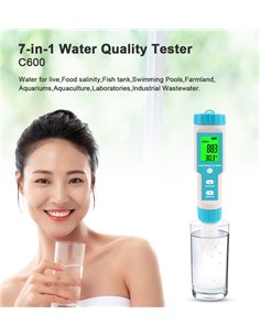 NOYAFA tester ποιότητας νερού C-600, TDS/EC/PH/SALT/S.G/ORP/0-60 °C