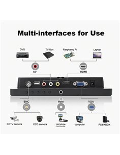 POWERTECH οθόνη LED PT-1108 8" 1024x768, IPS, HDMI/VGA/AV/BNC/USB, μαύρη