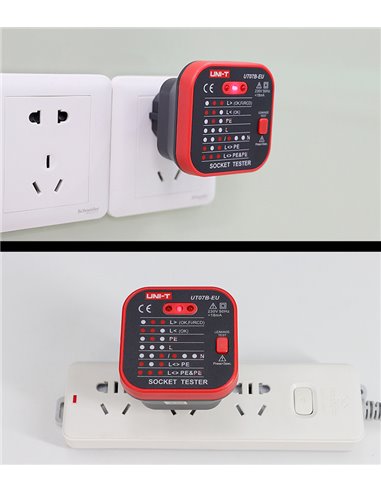 UNI-T tester πρίζας UT07B-EU, 230V, 50Hz