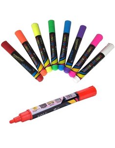 Μαρκαδόροι υγροί για γυαλί πακέτο 8 χρώματα κοκτέηλ