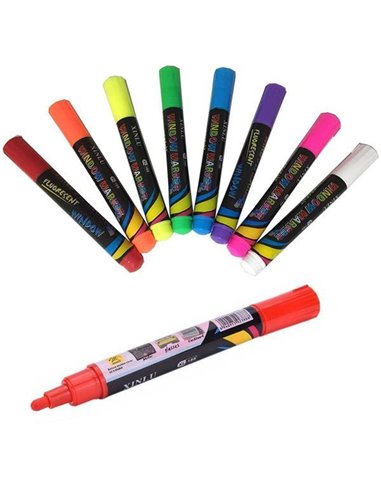 Μαρκαδόροι υγροί για γυαλί πακέτο 8 χρώματα κοκτέηλ