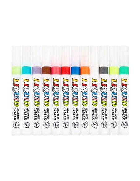 Μαρκαδόροι υγρής κιμωλίας neon σετ 12τμχ.