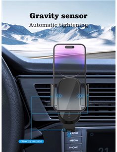 LDNIO ασύρματος φορτιστής & βάση αυτοκινήτου MW21, 15W, μαύρο