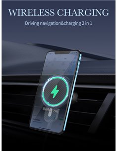 LDNIO ασύρματος φορτιστής & βάση αυτοκινήτου MA20, 15W, μαύρο