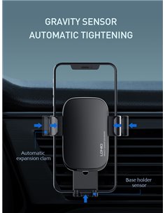 LDNIO βάση smartphone αυτοκινήτου MG10 για αεραγωγούς, μαύρη