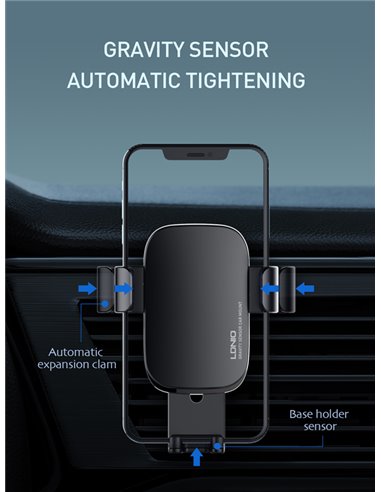 LDNIO βάση smartphone αυτοκινήτου MG10 για αεραγωγούς, μαύρη