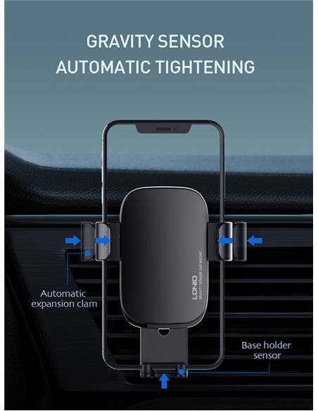 LDNIO βάση smartphone αυτοκινήτου MG10 για αεραγωγούς, μαύρη