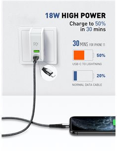 LDNIO καλώδιο Lightning σε USB-C LC111, 30W PD, 1m, γκρι