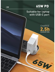 LDNIO καλώδιο USB-C σε USB-C LC131C, 65W PD, 1m, λευκό