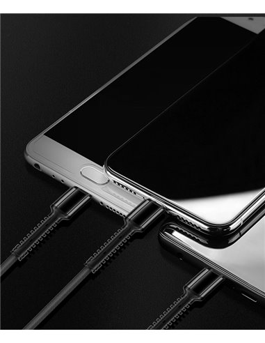 LDNIO καλώδιο USB σε USB-C/Lightning/Micro USB LC93, 3.4A, 1.2m, γκρι