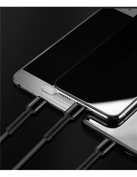 LDNIO καλώδιο USB σε USB-C/Lightning/Micro USB LC93, 3.4A, 1.2m, γκρι