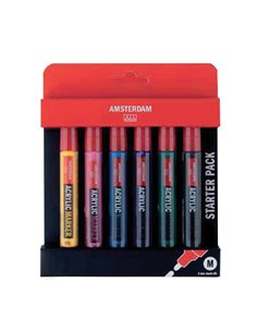 Talens amsterdam σετ marker 6 χρώματα medium