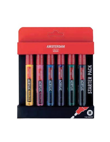 Talens amsterdam σετ marker 6 χρώματα medium