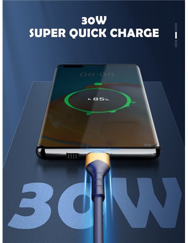 LDNIO καλώδιο USB-C σε USB LS802, 30W, 2m, λευκό