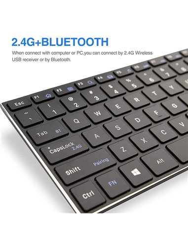 RIITEK ασύρματο πληκτρολόγιο RT721 με touchpad, Bluetooth & 2.4GHz
