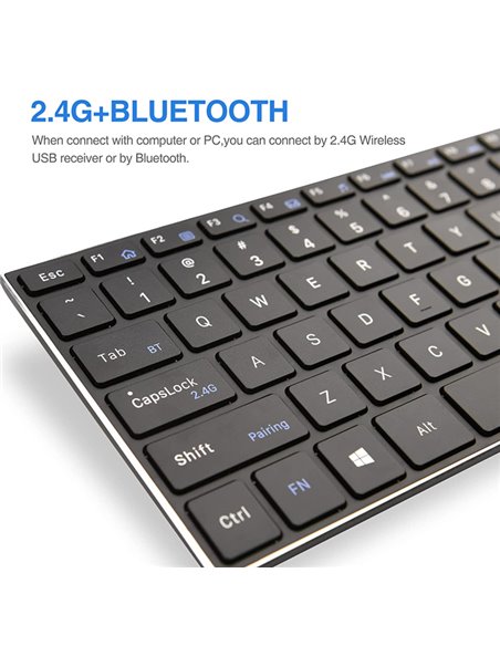 RIITEK ασύρματο πληκτρολόγιο RT721 με touchpad, Bluetooth & 2.4GHz