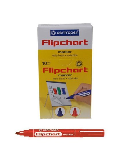 Centropen μαρκαδόρος flipchart κόκκινος τετράγωνη μύτη 4,6mm