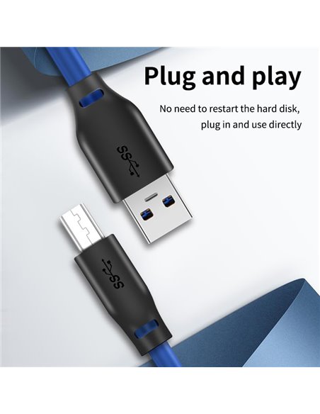 CABLETIME καλώδιο USB σε USB Type B CT-C160-U3-AMBM, 5Gbps, 2m, μπλε