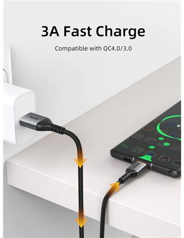 CABLETIME καλώδιο USB-C σε USB CT-AMCMG1, 3A, 5Gbps, 0.5m, μαύρο