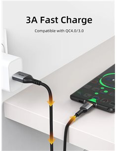 CABLETIME καλώδιο USB-C σε USB CT-AMCMG1, 3A, 5Gbps, 1m, μαύρο