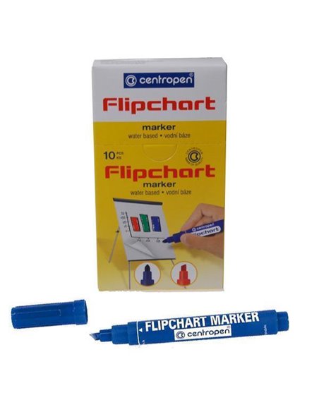 Centropen μαρκαδόρος flipchart μπλε τετράγωνη μύτη 4,6mm