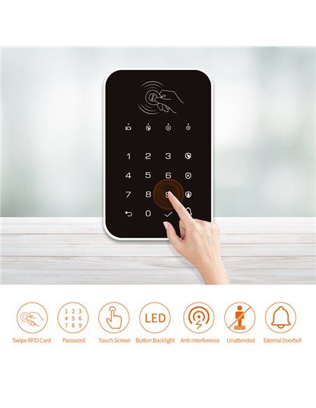 Ασύρματο πληκτρολόγιο συναγερμού K010, αφής, RFID