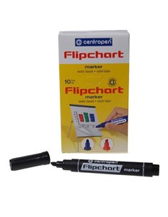 Centropen μαρκαδόρος flipchart μαύρος τετράγωνη μύτη 4,6mm