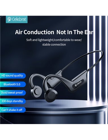 CELEBRAT open earphones SE3, Bluetooth, 180mAh, Φ16mm, μαύρα