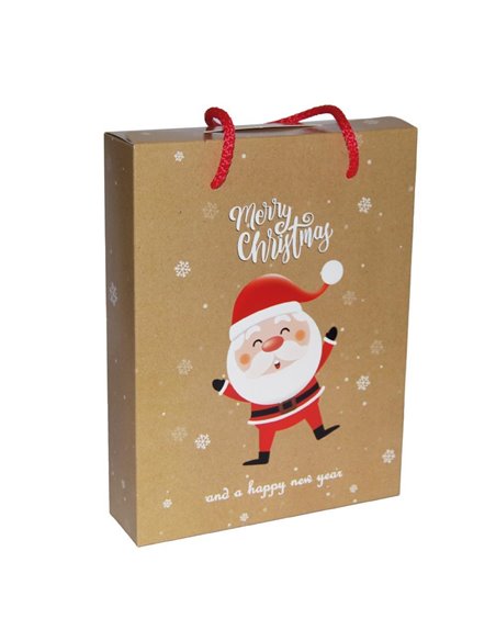 Next χάρτινη τσάντα κουτί Santa Claus Υ24,5x18,5x5εκ. Δυνατότητα εκτύπωσης